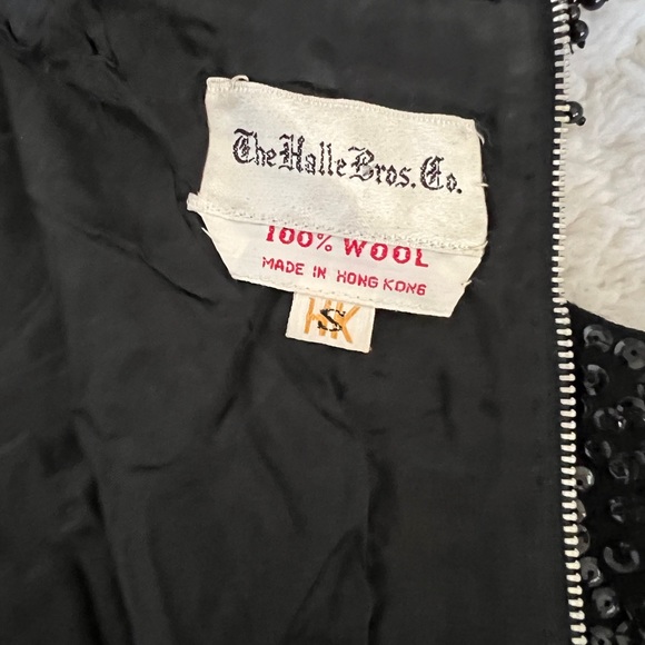 Vintage wool beaded sequin zip up sleeveless top with cowled neckline detail - Picture 7 of 10